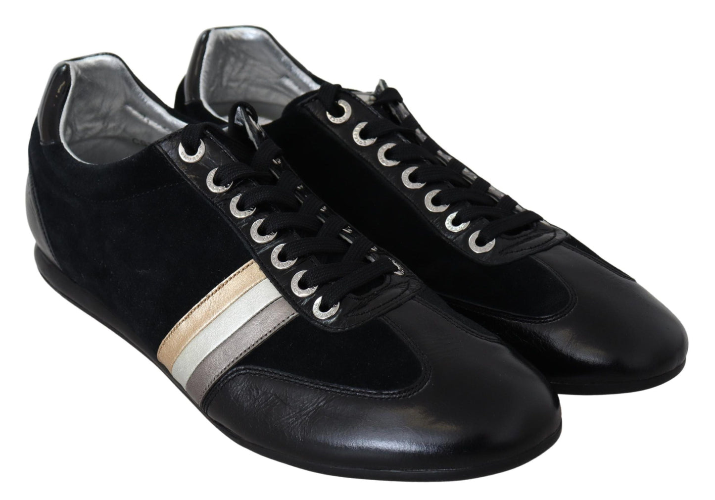 Dolce & Gabbana Elegant Black Leather Sport Sneakers - EU45/US12