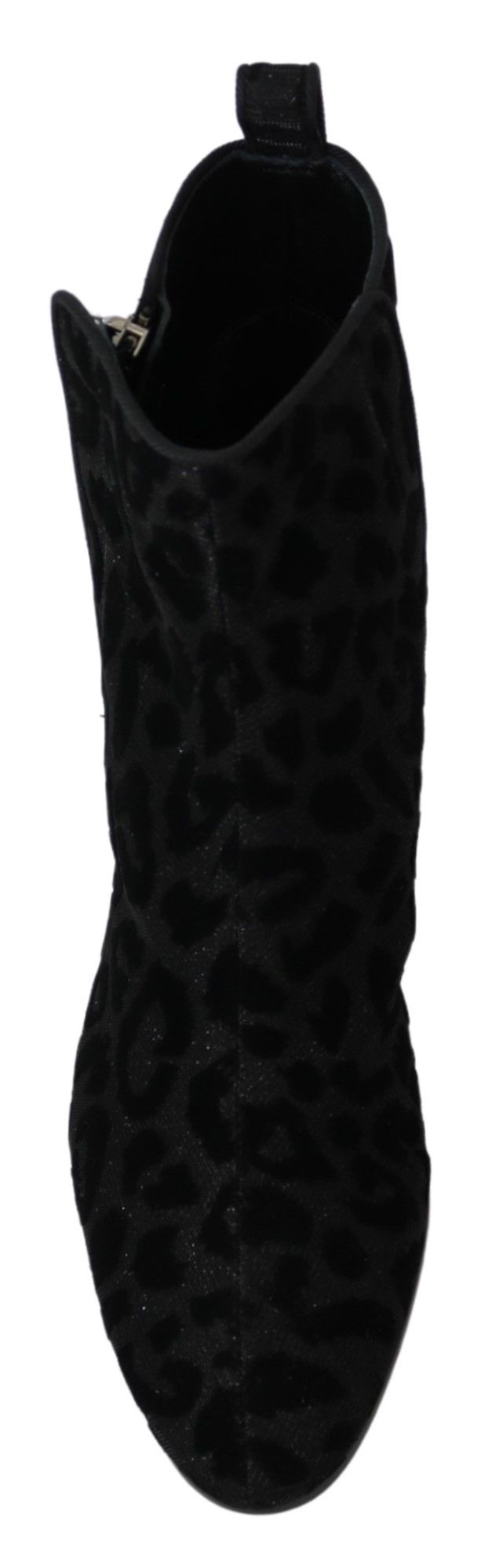 Dolce & Gabbana Elegant Black Leopard Print Short Boots - EU36.5/US6