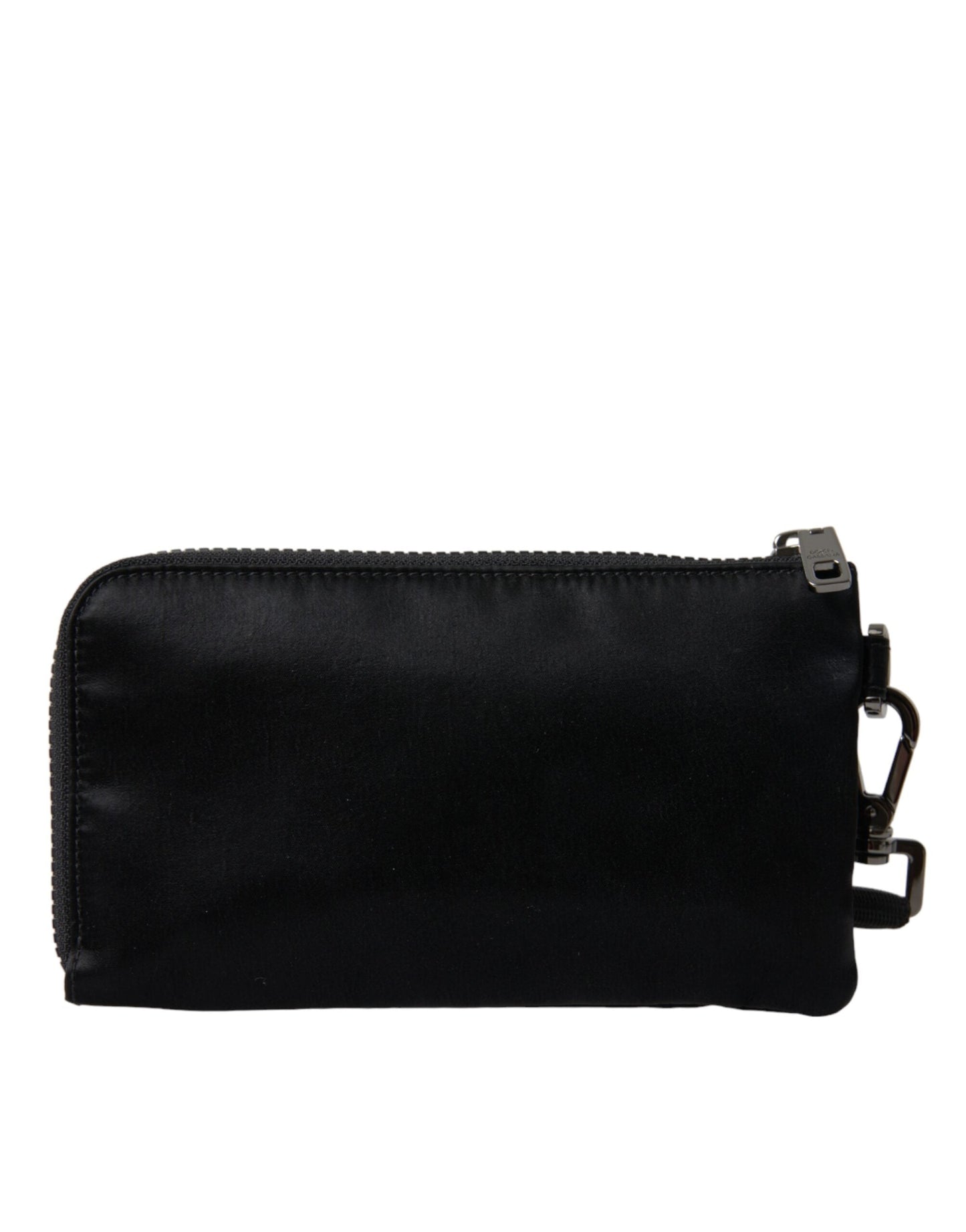 Dolce & Gabbana Elegant Black Nylon & Leather Pouch