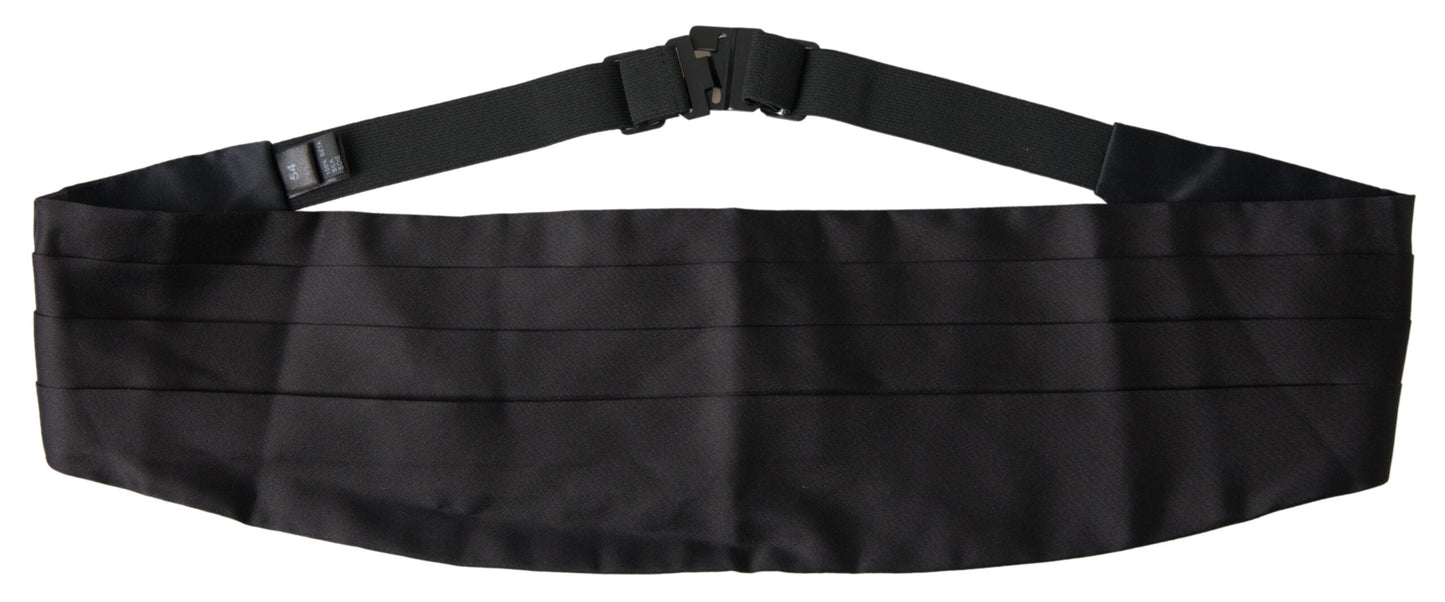 Dolce & Gabbana Elegant Black Silk Cummerbund - IT54 | XL