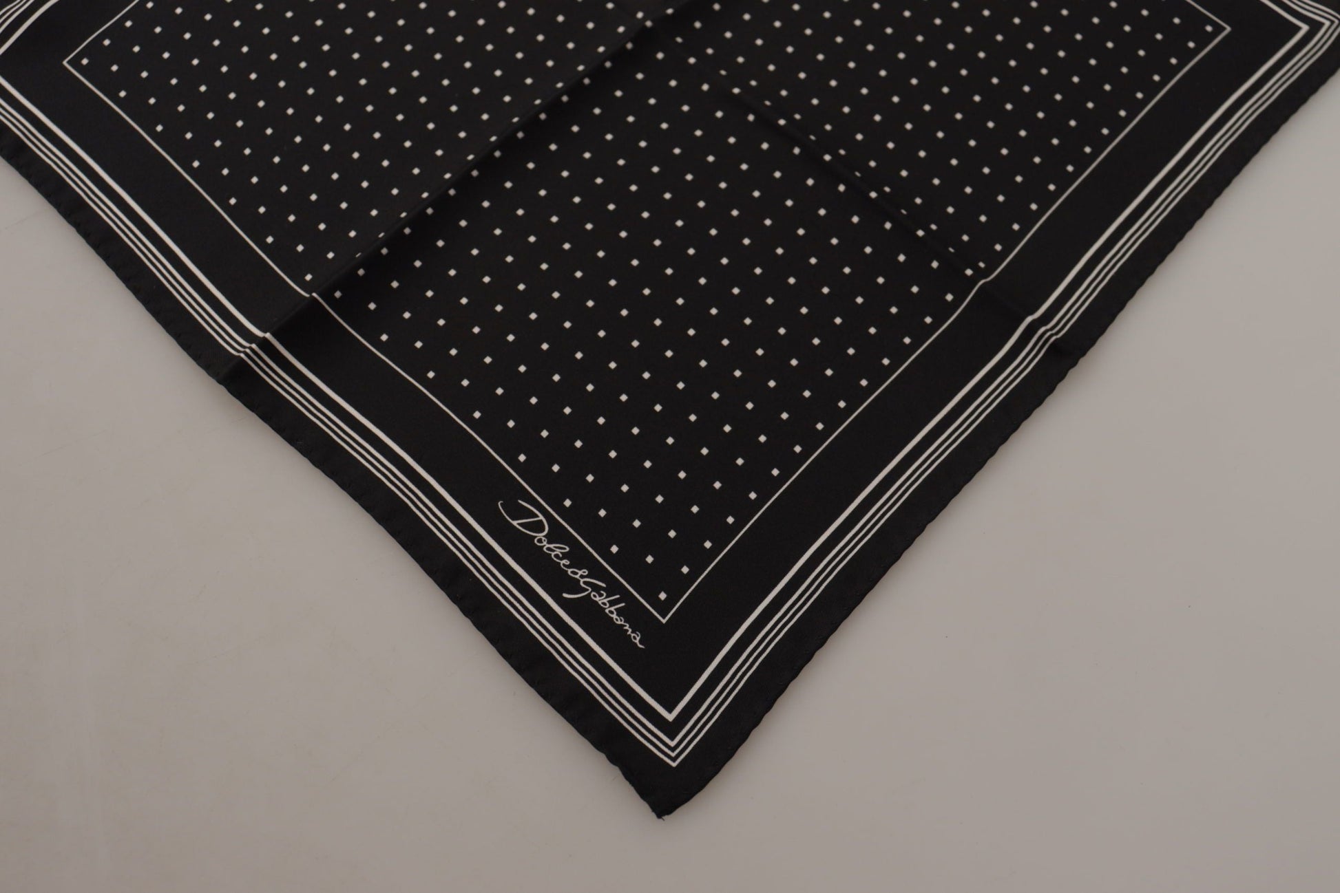 Dolce & Gabbana Elegant Black Silk Polka Dot Men’s Scarf