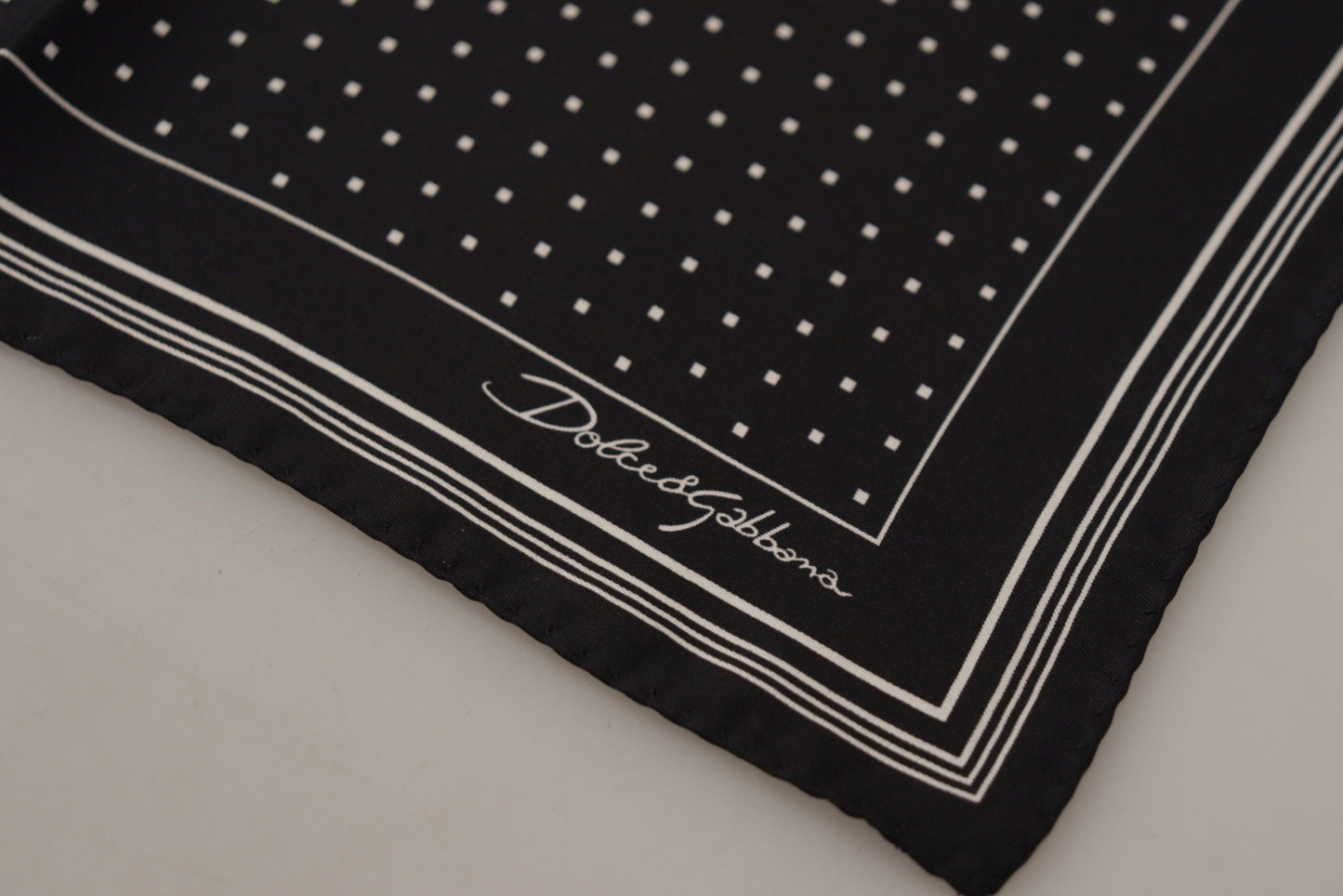 Dolce & Gabbana Elegant Black Silk Polka Dot Men’s Scarf