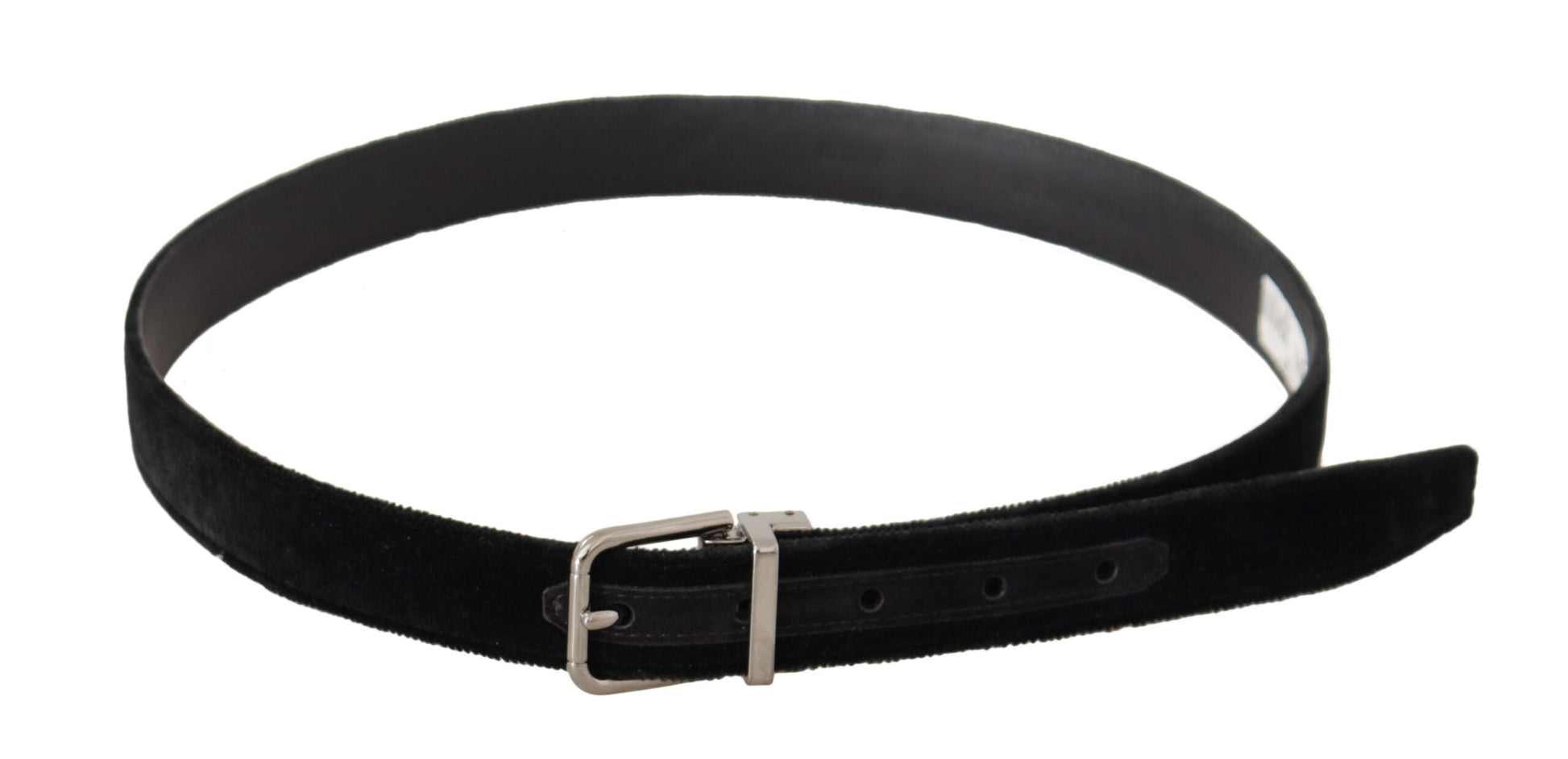 Dolce & Gabbana Elegant Black Velvet Designer Belt - 95 cm / 38 Inches