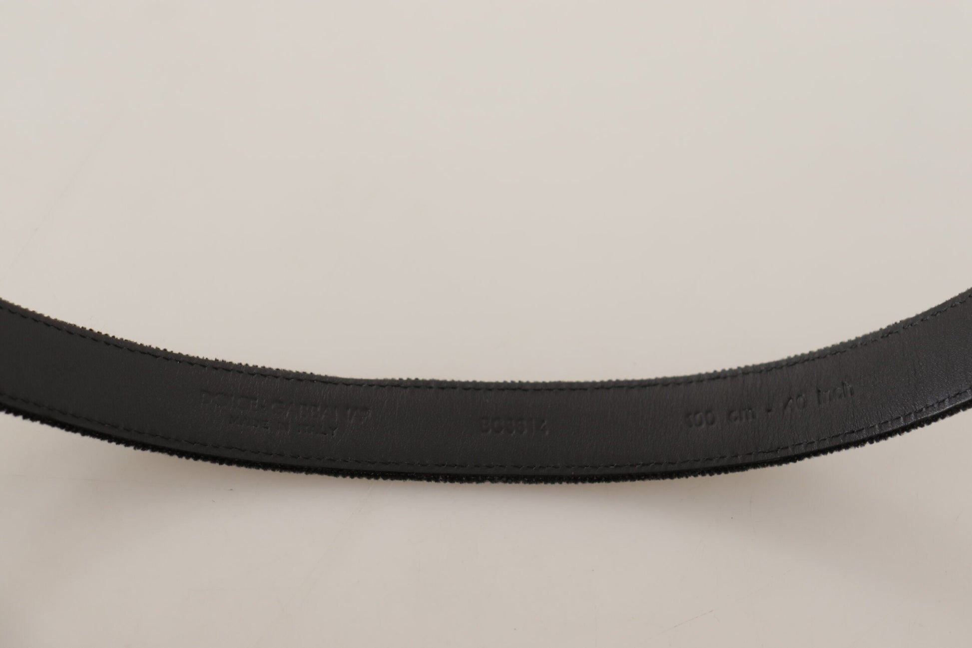 Dolce & Gabbana Elegant Black Velvet Designer Belt - 95 cm / 38 Inches