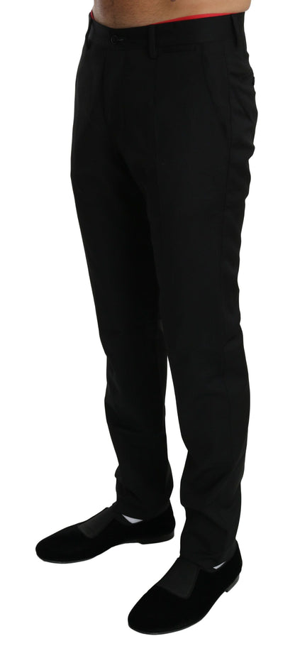 Dolce & Gabbana Elegant Black Wool Dress Pants - IT44 | XS