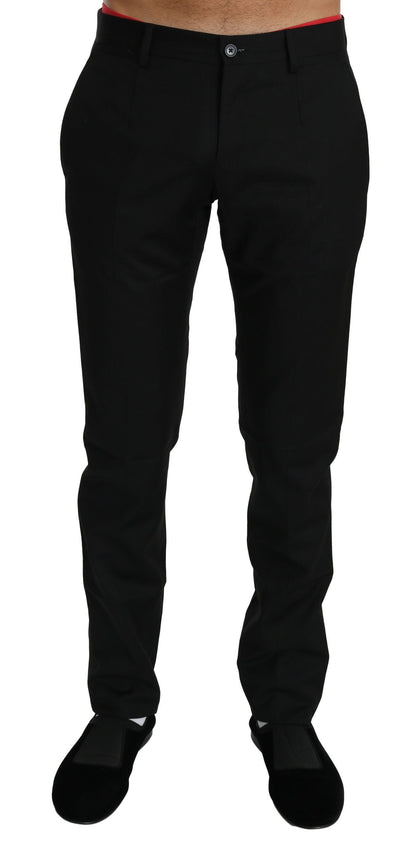 Dolce & Gabbana Elegant Black Wool Dress Pants - IT44 | XS