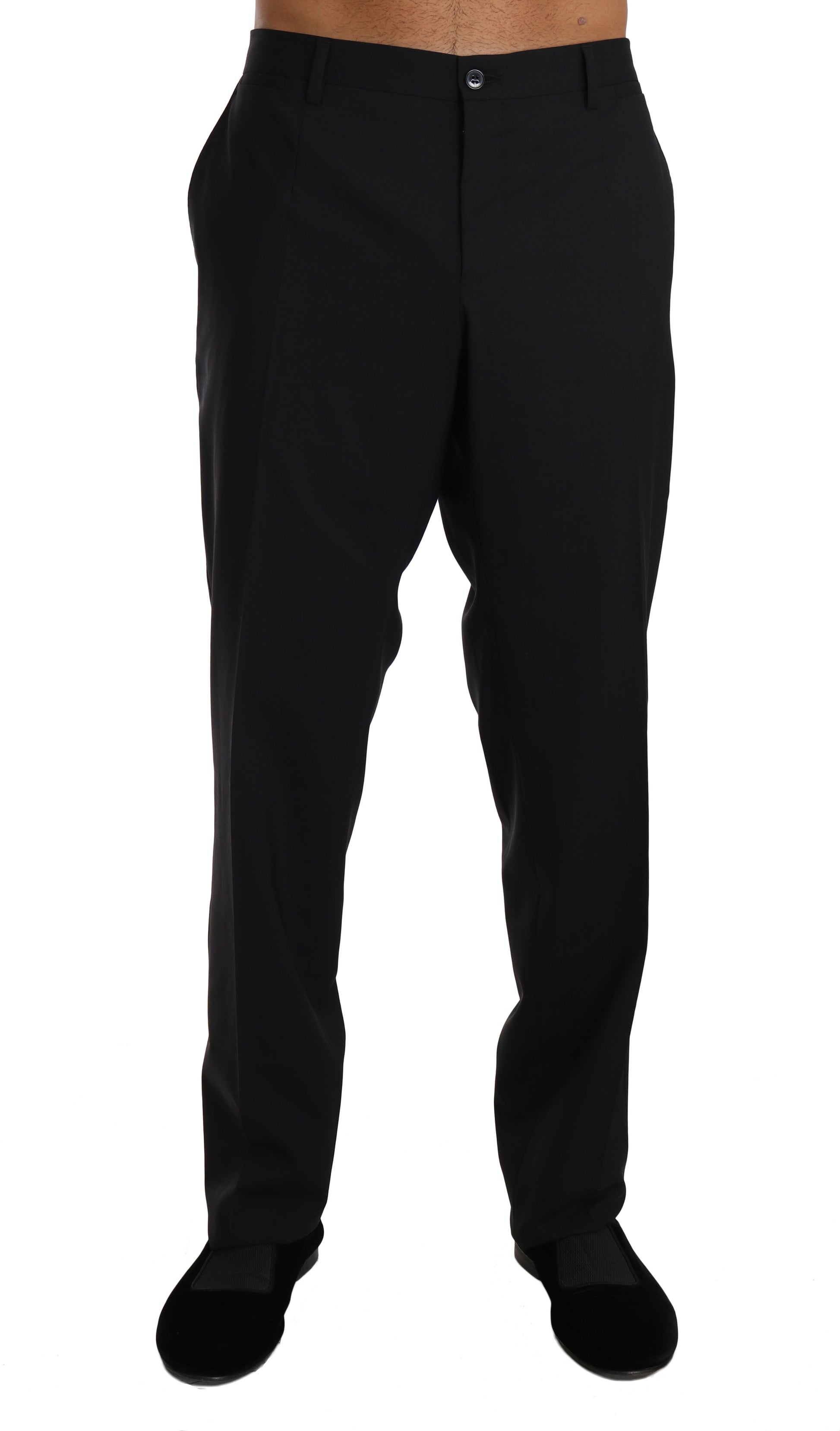 Dolce & Gabbana Elegant Black Wool Dress Pants - IT54 | XXL