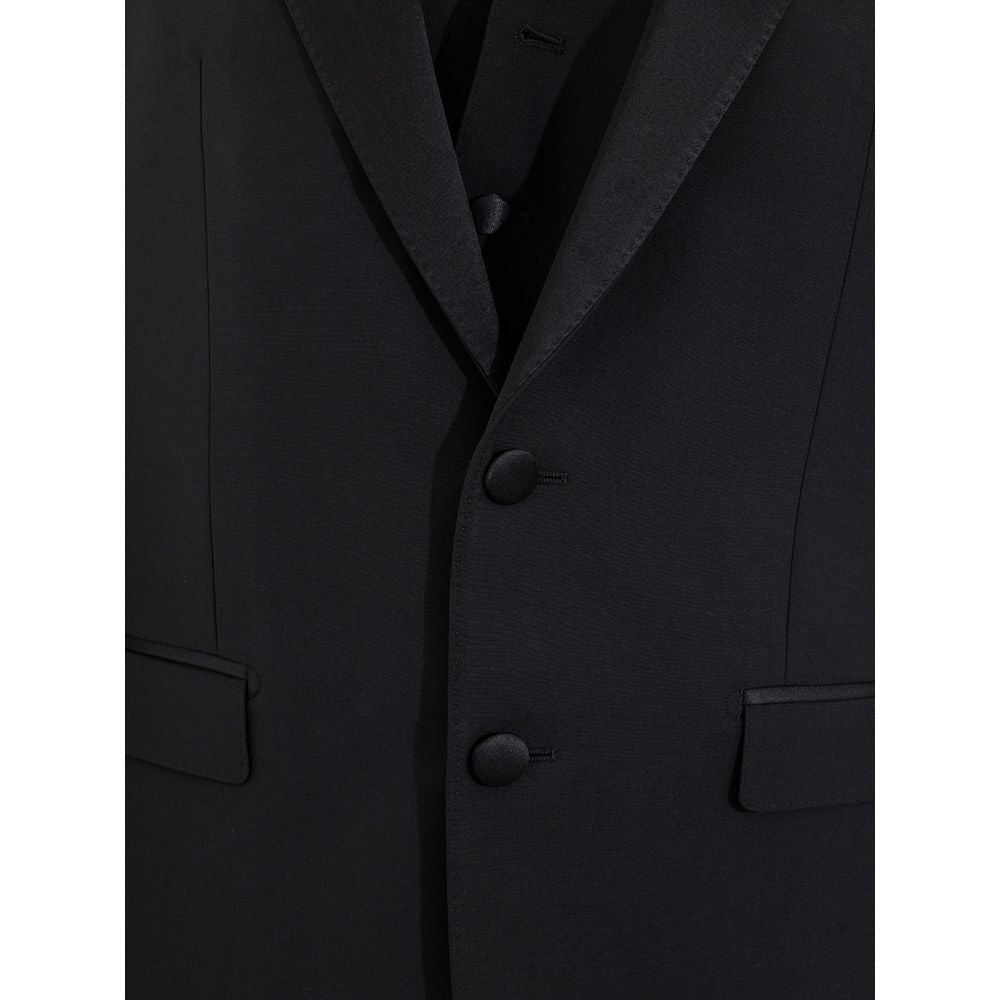 Dolce & Gabbana Elegant Black Wool Men’s Suit - IT46 | S