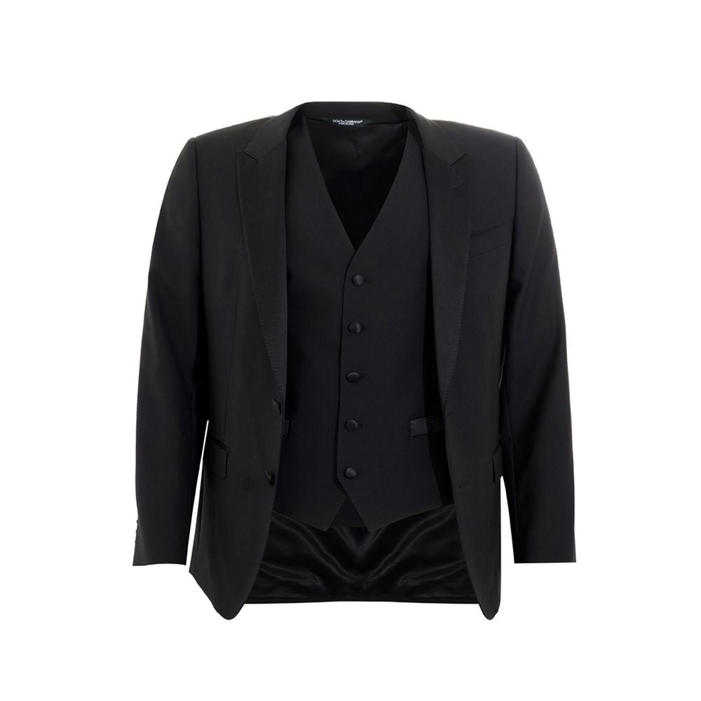 Dolce & Gabbana Elegant Black Wool Men’s Suit - IT46 | S