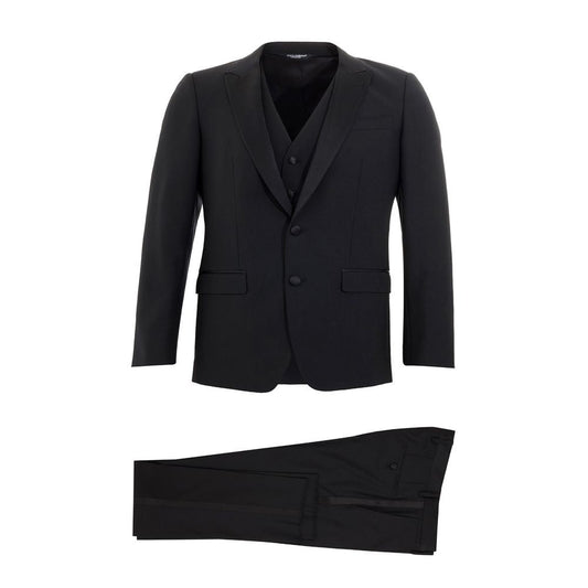 Dolce & Gabbana Elegant Black Wool Men’s Suit - IT46 | S