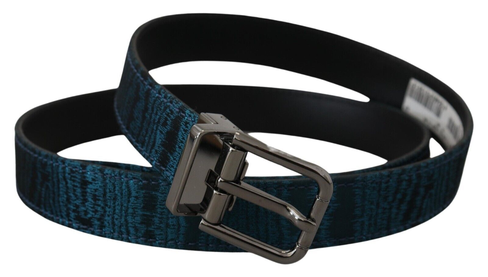 Dolce & Gabbana Elegant Blue Jacquard Designer Belt - 90 cm / 36 Inches