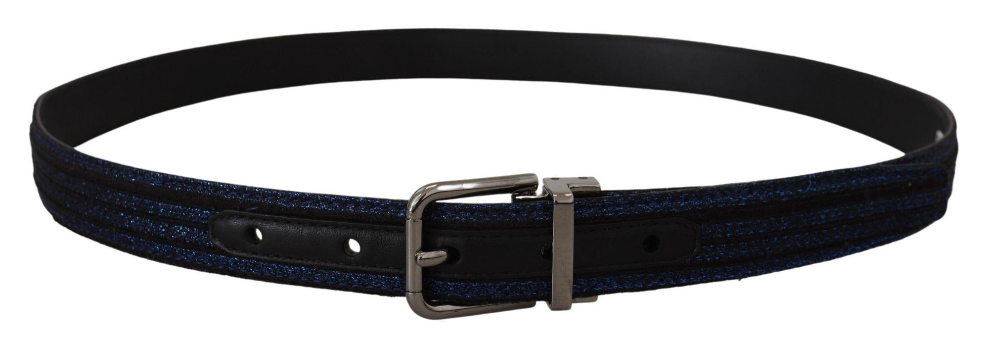 Dolce & Gabbana Elegant Blue Jacquard Leather Belt - 90 cm / 36 Inches