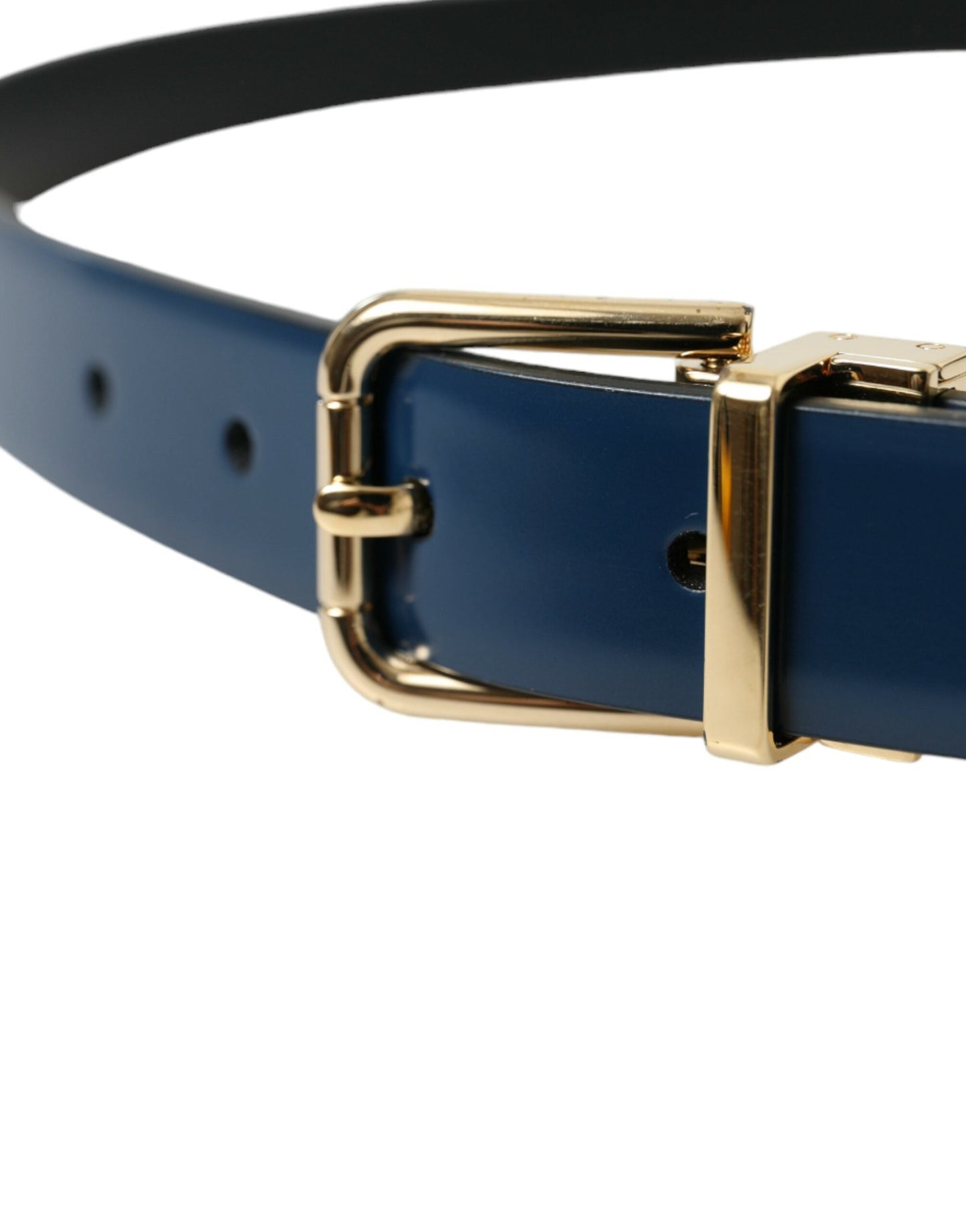 Dolce & Gabbana Elegant Blue Leather Belt with Metal Buckle - 115 cm / 46 Inches