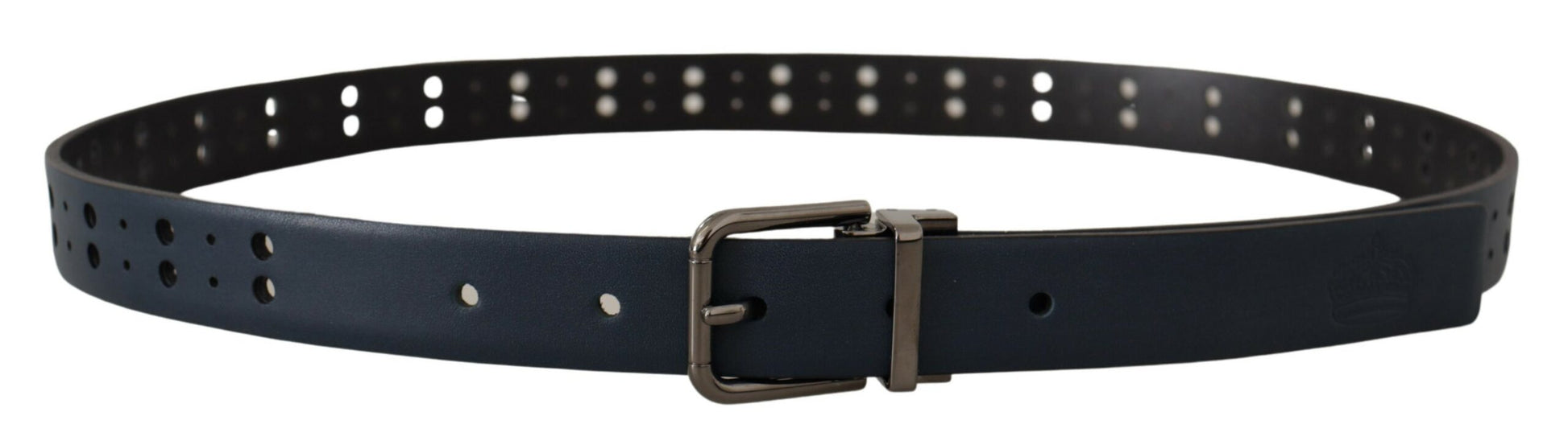 Dolce & Gabbana Elegant Blue Leather Belt with Metal Buckle - 90 cm / 36 Inches