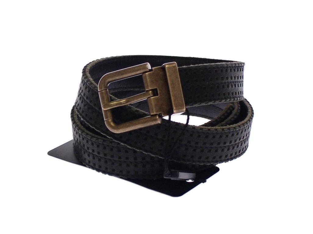 Dolce & Gabbana Elegant Blue Leather-Cotton Blend Men’s Belt - 95 cm / 38 Inches