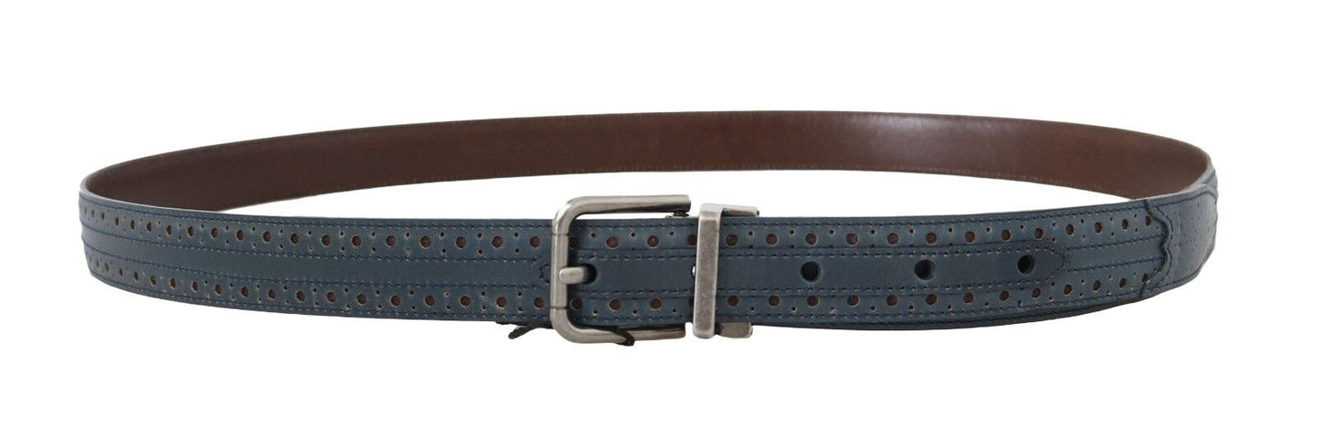 Dolce & Gabbana Elegant Blue Leather Men’s Belt - 90 cm / 36 Inches