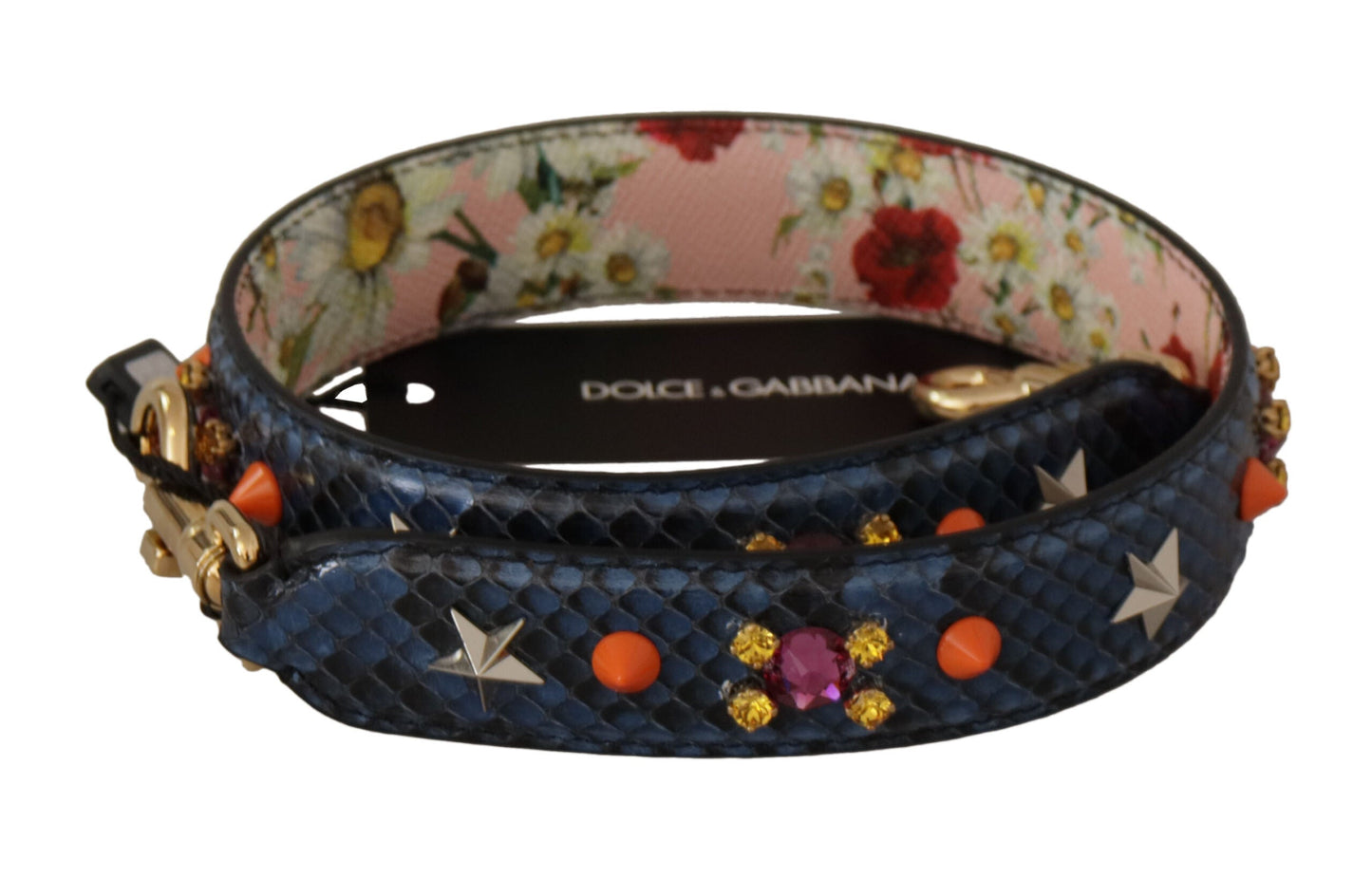 Dolce & Gabbana Elegant Blue Python Leather Bag Strap