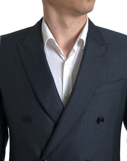 Dolce & Gabbana Elegant Blue Silk Blend Martini Suit - IT48 | M