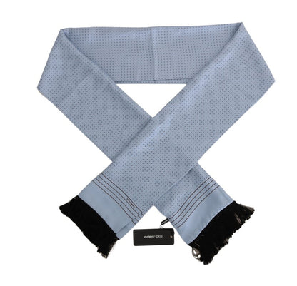 Dolce & Gabbana Elegant Blue Silk Polka Dot Men’s Scarf