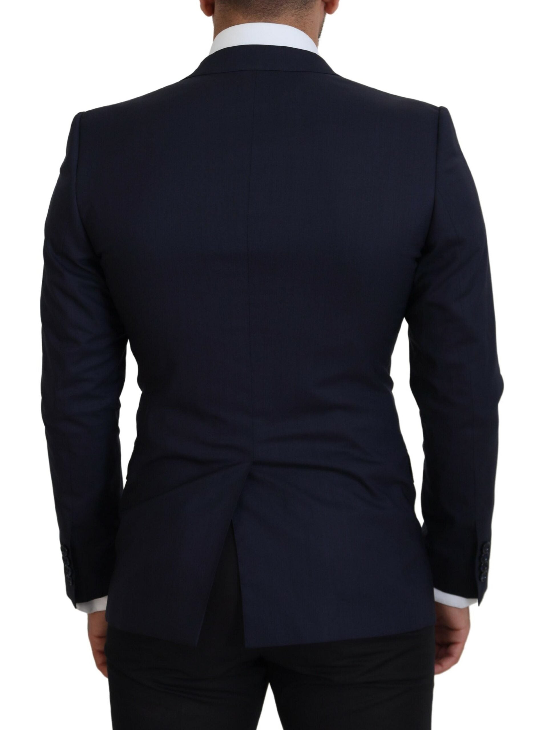 Dolce & Gabbana Elegant Blue Wool Silk Blazer Jacket - IT46 | S