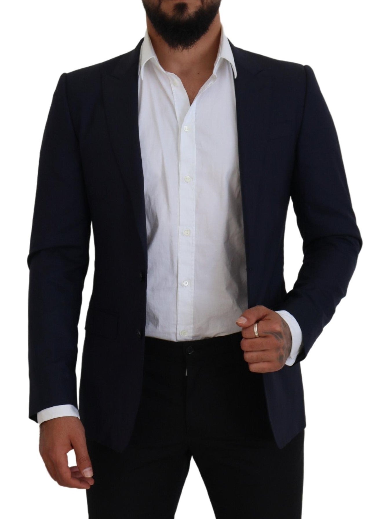 Dolce & Gabbana Elegant Blue Wool Silk Blazer Jacket - IT46 | S