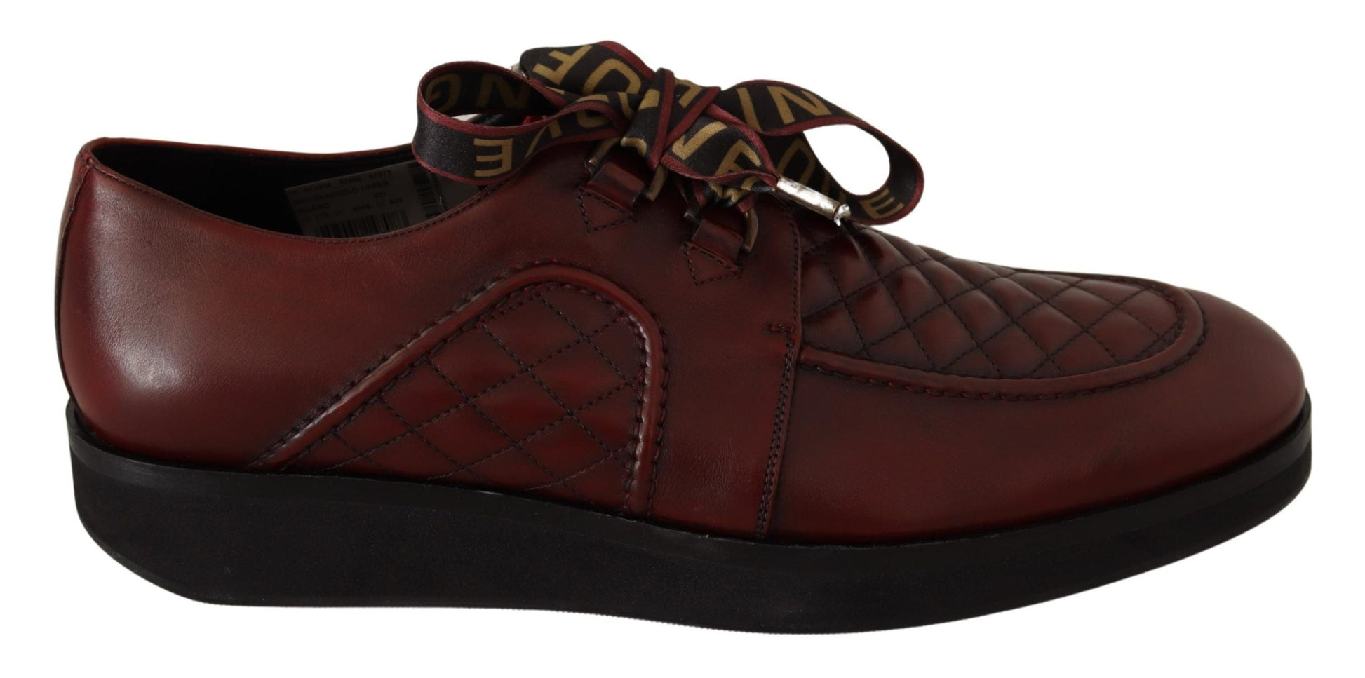 Dolce & Gabbana Elegant Bordeaux Derby Leather Shoes - EU43/US10