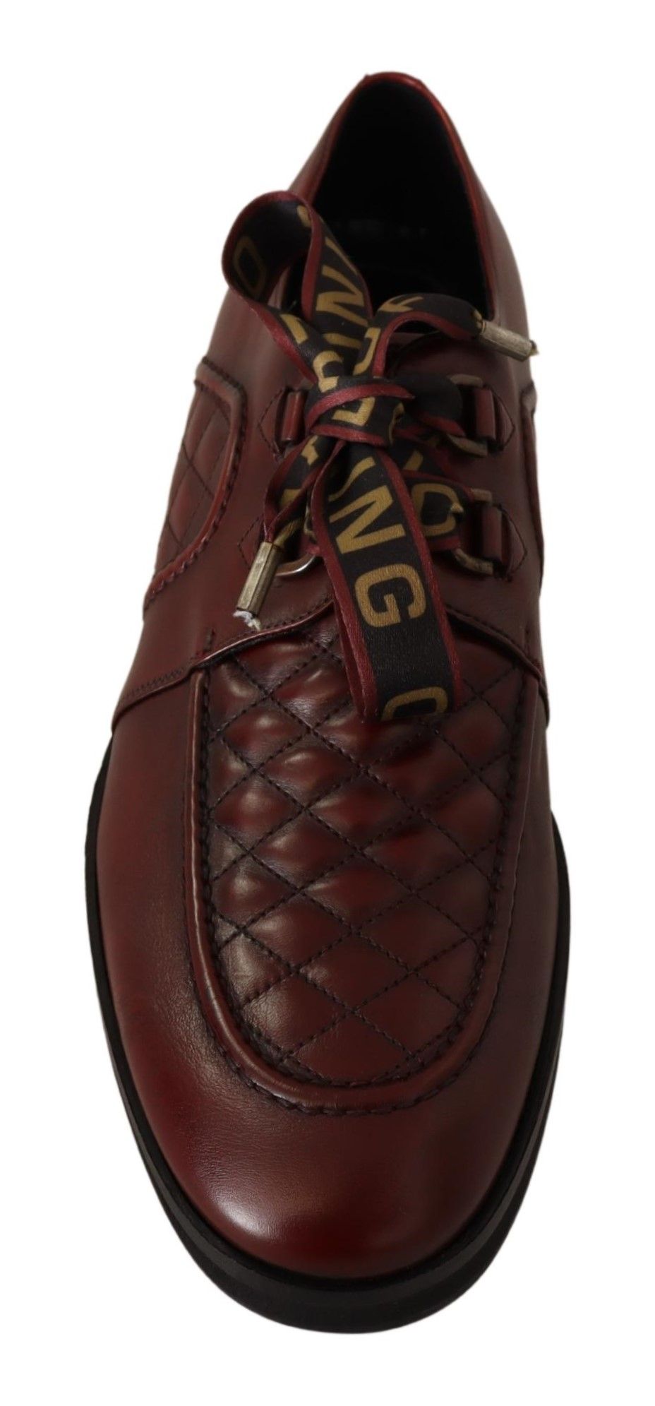 Dolce & Gabbana Elegant Bordeaux Derby Leather Shoes - EU43/US10