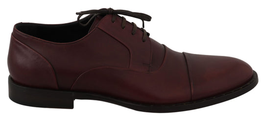 Dolce & Gabbana Elegant Bordeaux Leather Dress Shoes - EU40/US7