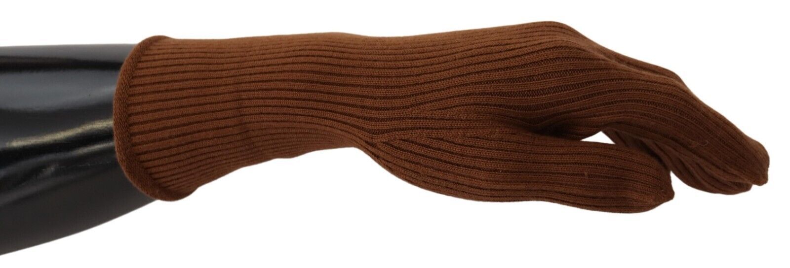 Dolce & Gabbana Elegant Brown Cashmere Winter Gloves - 9|M