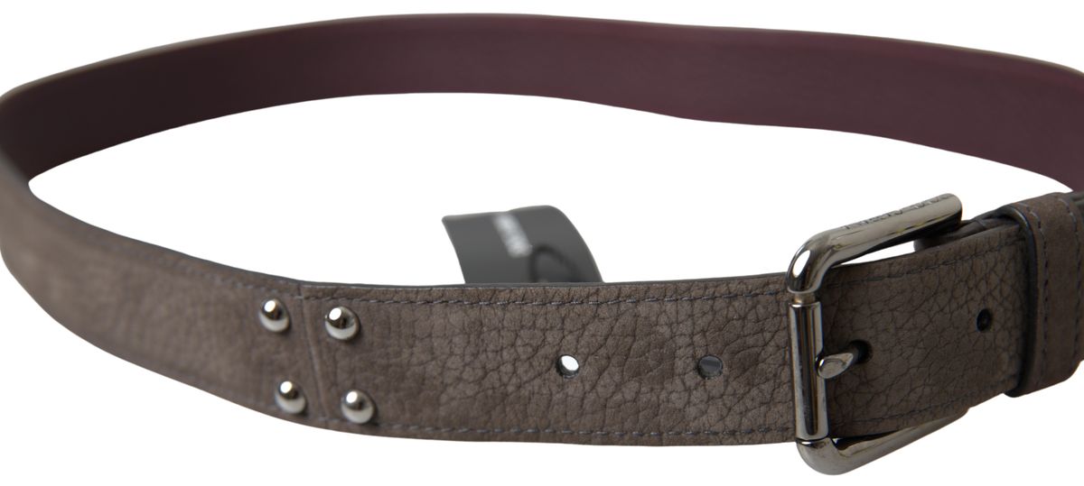 Dolce & Gabbana Elegant Brown Leather Belt with Metal Buckle - 90 cm / 36 Inches