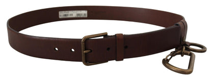 Dolce & Gabbana Elegant Brown Leather Belt with Metal Buckle - 90 cm / 36 Inches