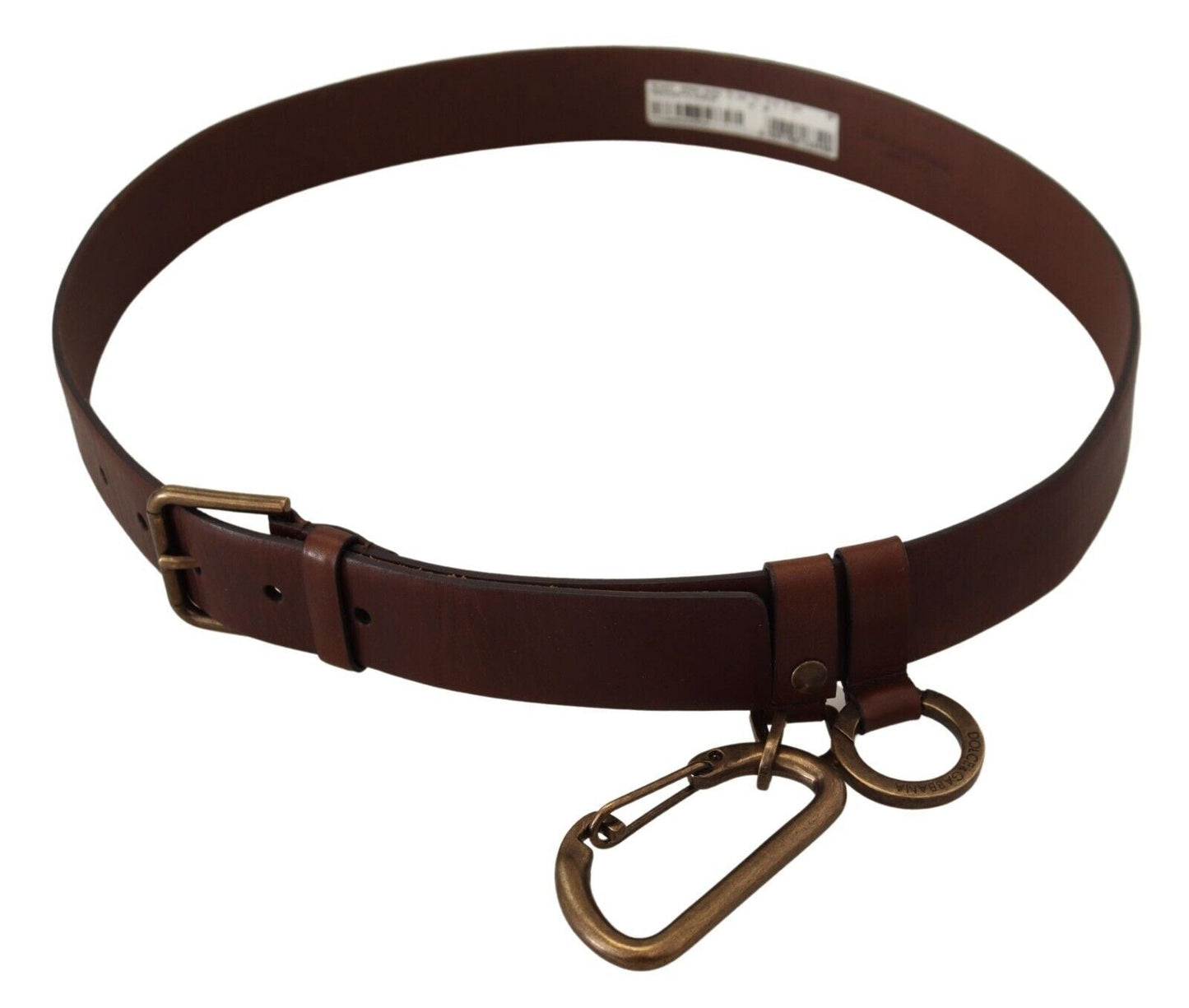 Dolce & Gabbana Elegant Brown Leather Belt with Metal Buckle - 90 cm / 36 Inches