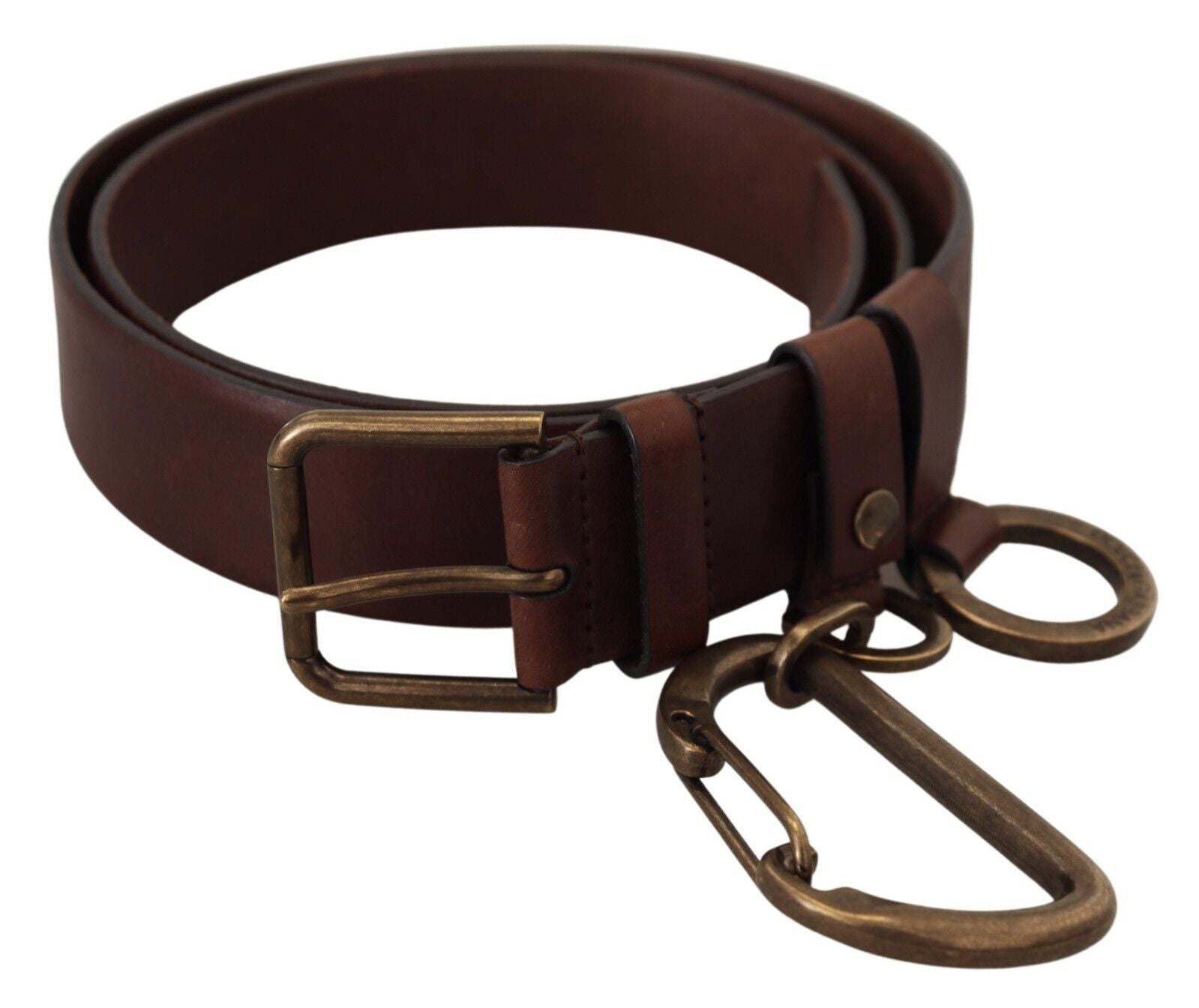 Dolce & Gabbana Elegant Brown Leather Belt with Metal Buckle - 90 cm / 36 Inches