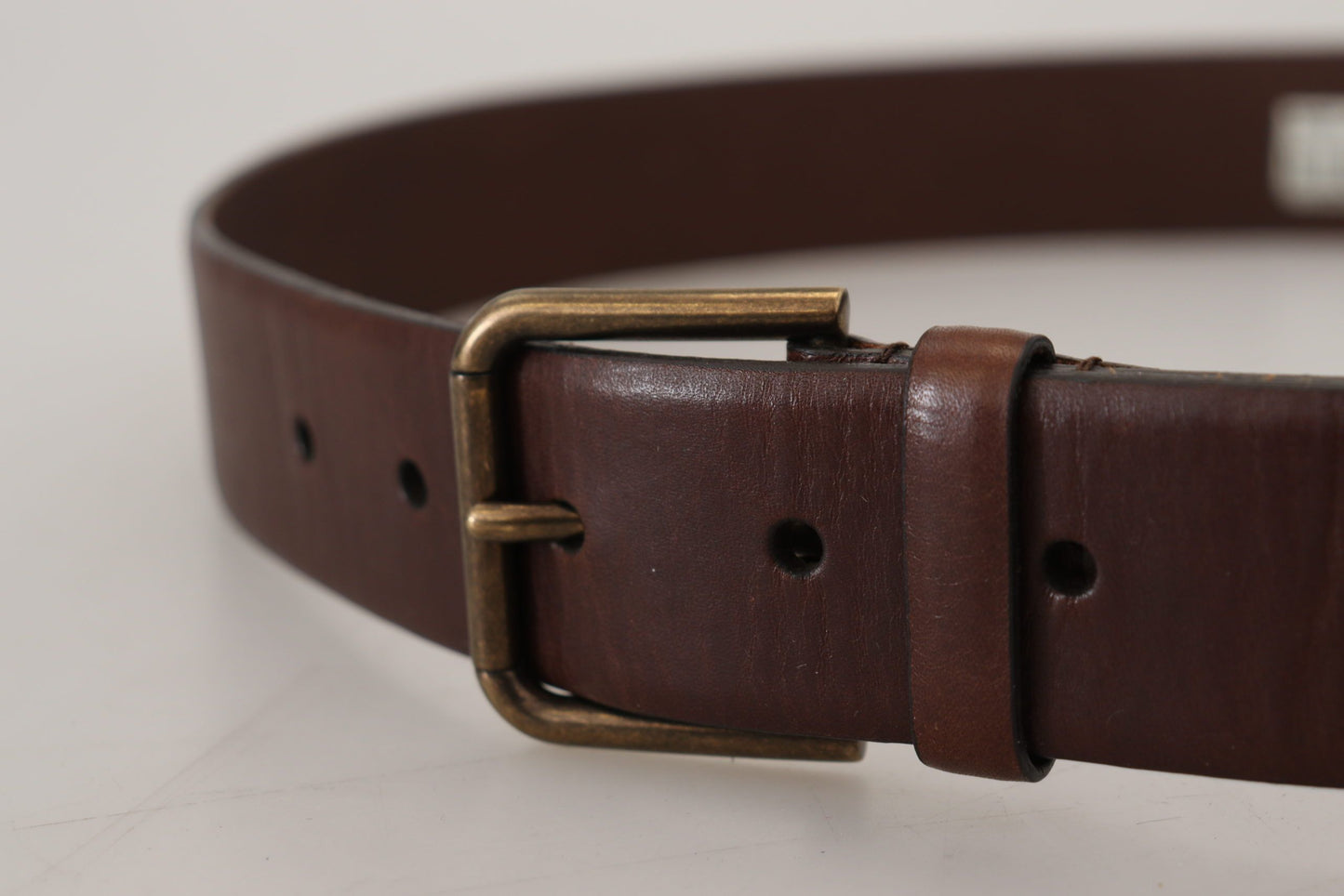 Dolce & Gabbana Elegant Brown Leather Belt with Metal Buckle - 90 cm / 36 Inches