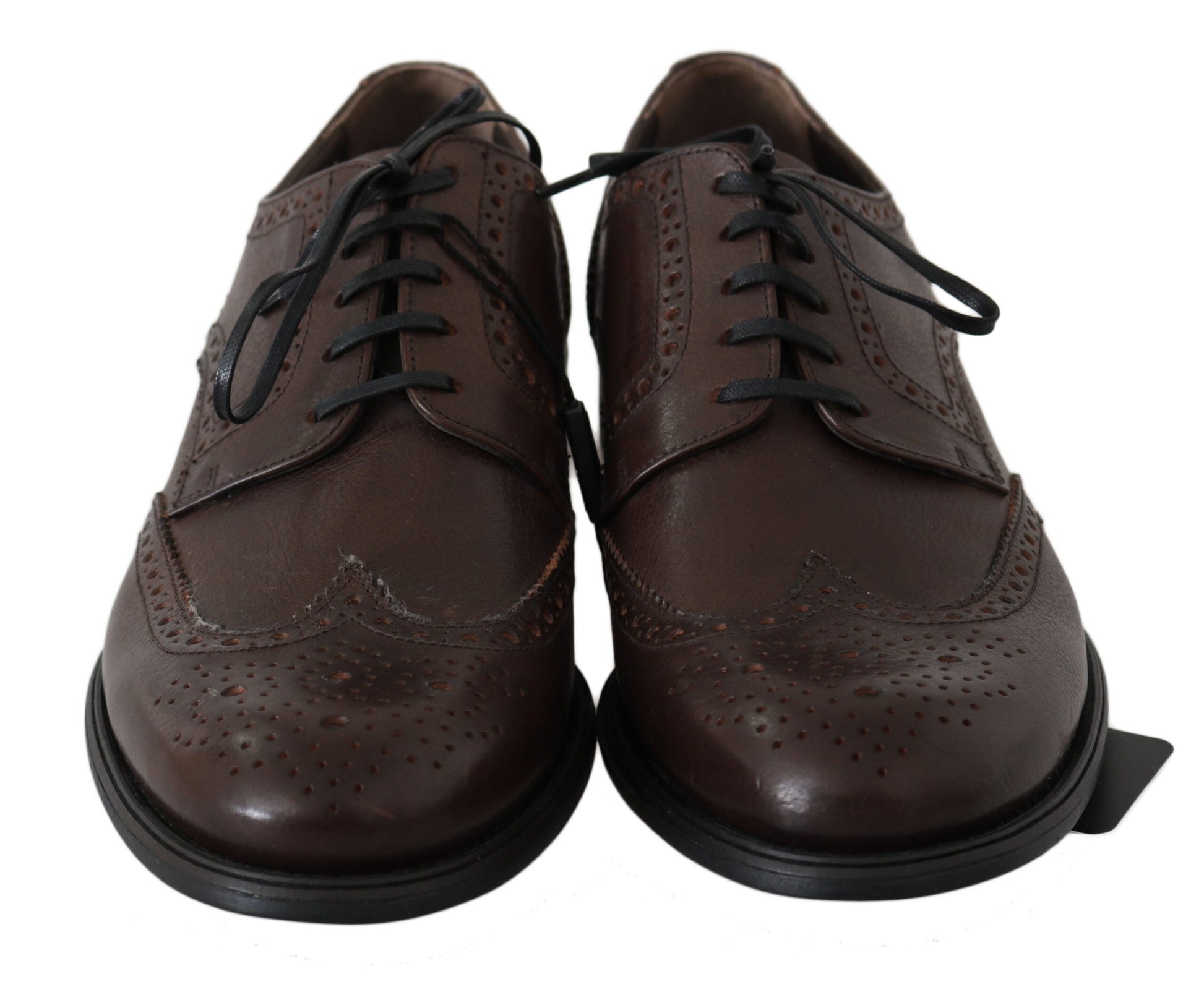 Dolce & Gabbana Elegant Brown Leather Derby Brogues - EU44.5/US11.5