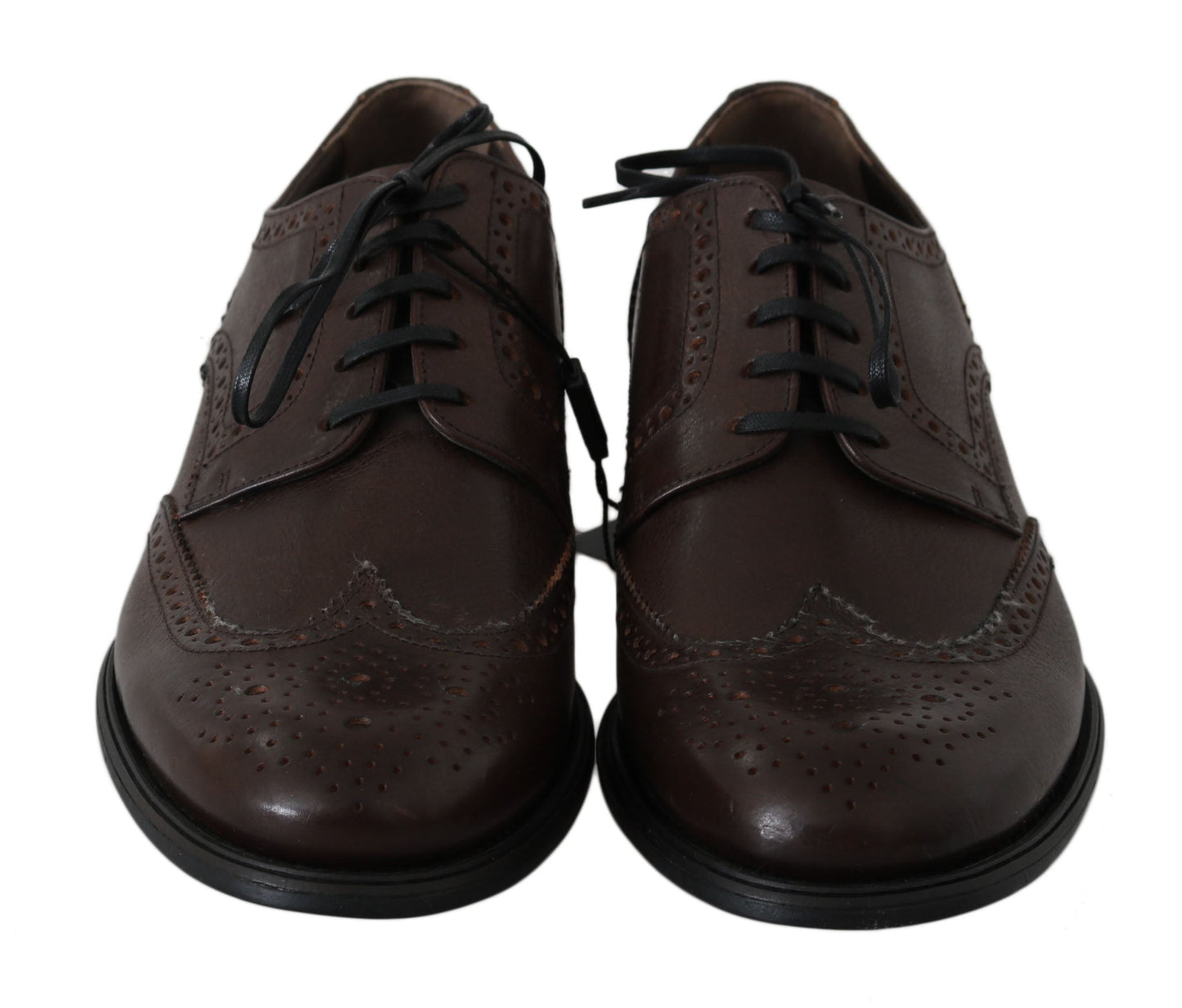 Dolce & Gabbana Elegant Brown Leather Derby Brogues - EU44.5/US11.5