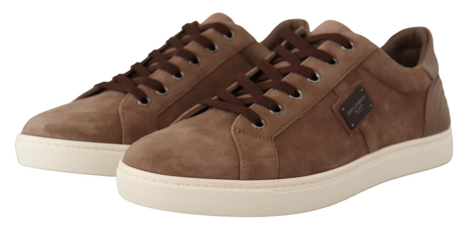 Dolce & Gabbana Elegant Brown Leather Sneakers for Men - EU40/US7