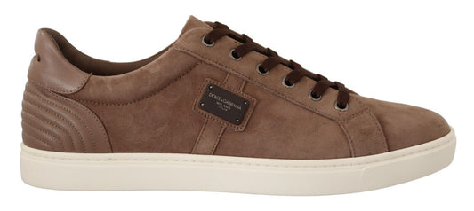 Dolce & Gabbana Elegant Brown Leather Sneakers for Men - EU40/US7