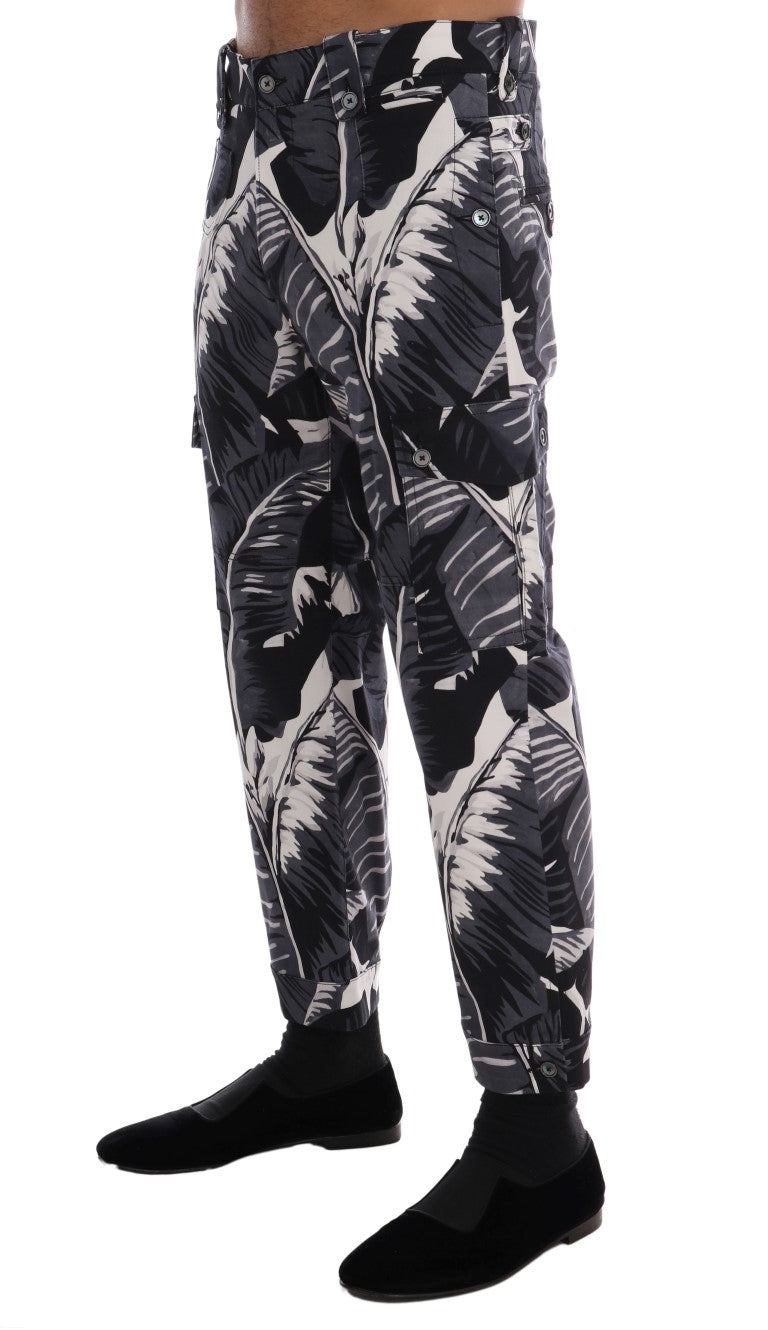 Dolce & Gabbana Elegant Capri Casual Pants in Banana Leaf Print - IT50 | L