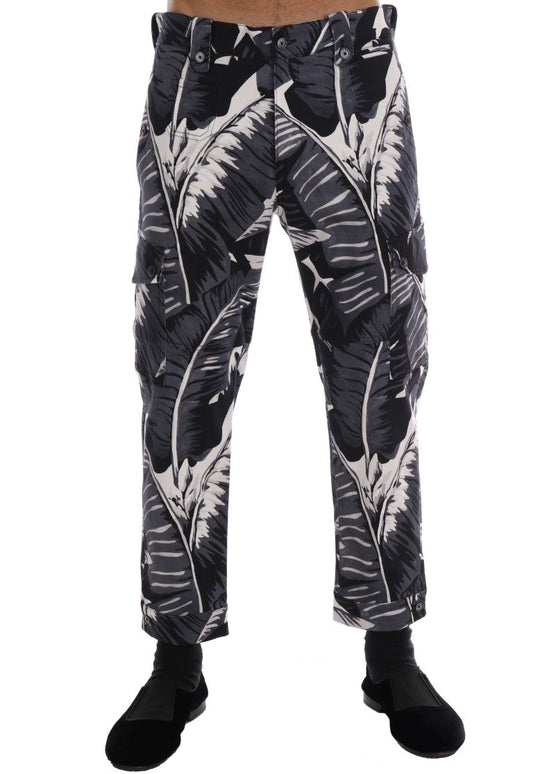 Dolce & Gabbana Elegant Capri Casual Pants in Banana Leaf Print - IT50 | L