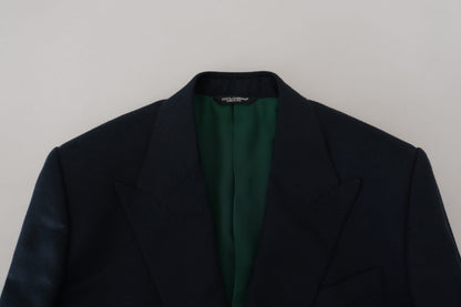 Dolce & Gabbana Elegant Cashmere-Silk Blend Blue Blazer - IT48 | M