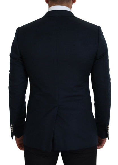 Dolce & Gabbana Elegant Cashmere-Silk Blend Blue Blazer - IT48 | M