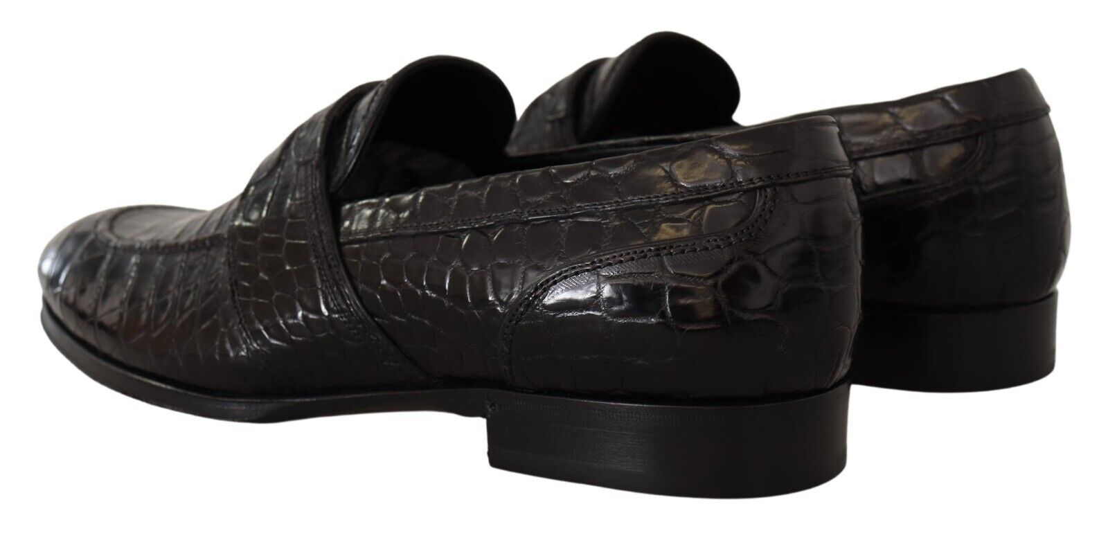 Dolce & Gabbana Elegant Crocodile Leather Moccasin Shoes - EU44/US11