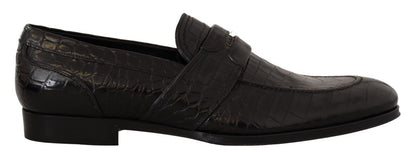 Dolce & Gabbana Elegant Crocodile Leather Moccasin Shoes - EU44/US11