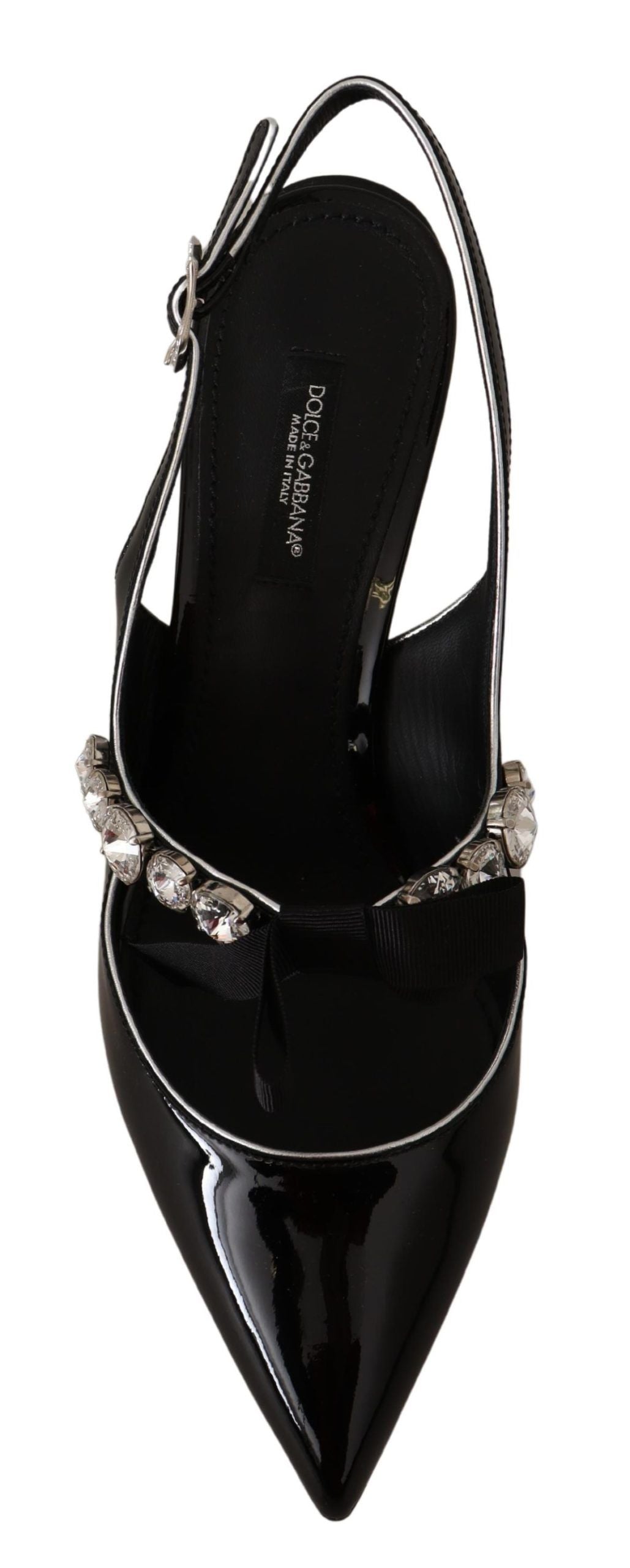 Dolce & Gabbana Elegant Crystal Slingback Heels Pump - EU37/US6.5