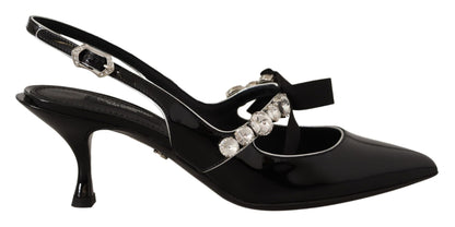 Dolce & Gabbana Elegant Crystal Slingback Heels Pump - EU37/US6.5