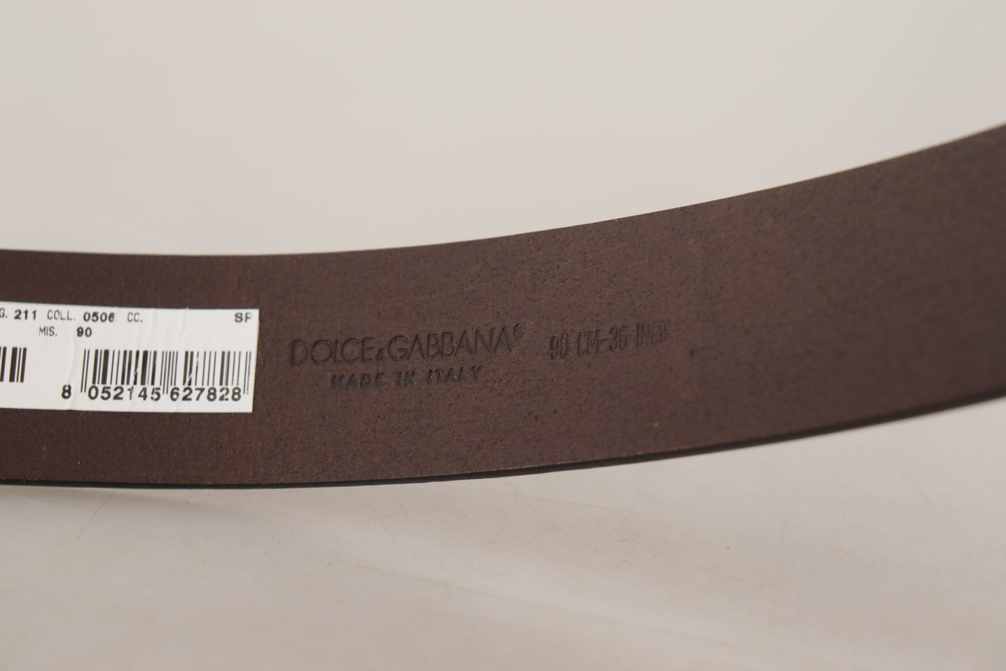 Dolce & Gabbana Elegant Dark Brown Leather Belt - 90 cm / 36 Inches