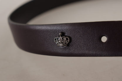 Dolce & Gabbana Elegant Dark Brown Leather Belt - 90 cm / 36 Inches