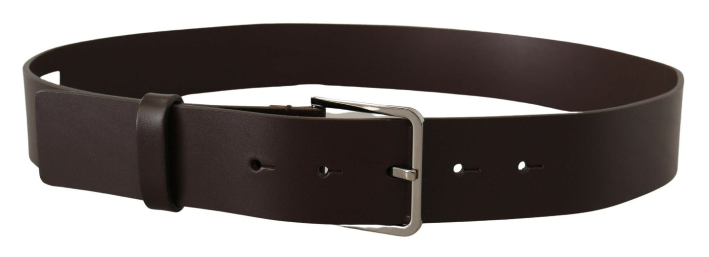 Dolce & Gabbana Elegant Dark Brown Leather Belt - 90 cm / 36 Inches