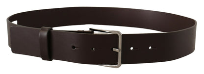 Dolce & Gabbana Elegant Dark Brown Leather Belt - 90 cm / 36 Inches